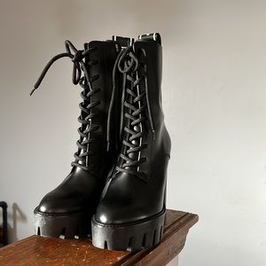 Dsquared2 130mm Logo Brushed Leather Ankle Boot